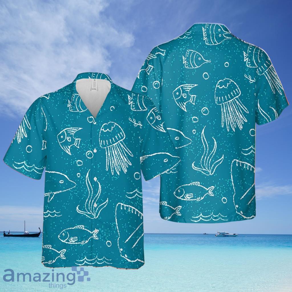 Sealife Hand Drawn Hawaiian Shirt For Men And Women - Sealife Hand Drawn Hawaiian Shirt For Men And Women