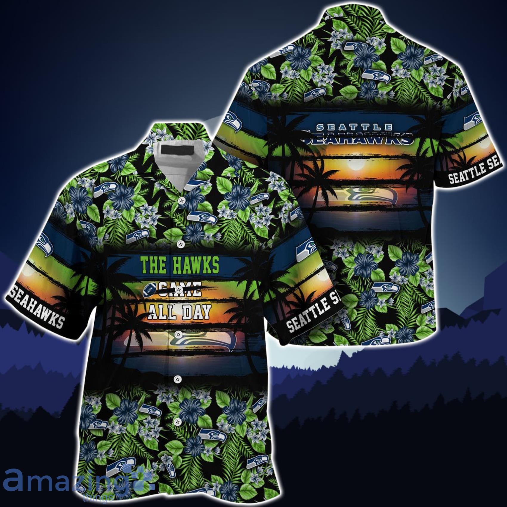 Seattle Seahawks NFL And Flowers Short Sleeves Hawaiian Shirt