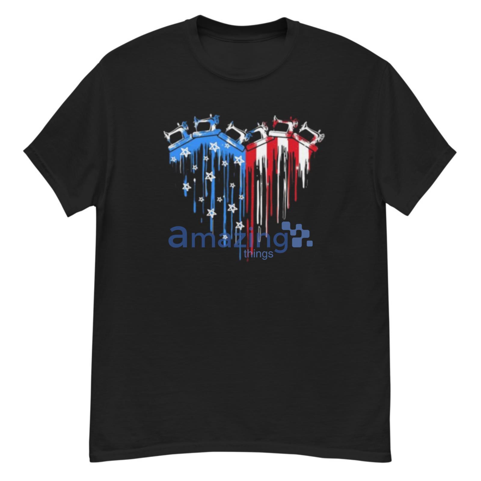 Sewing Watercolor Heart American Flag 4th Of July Shirt - G500 Men’s Classic T-Shirt