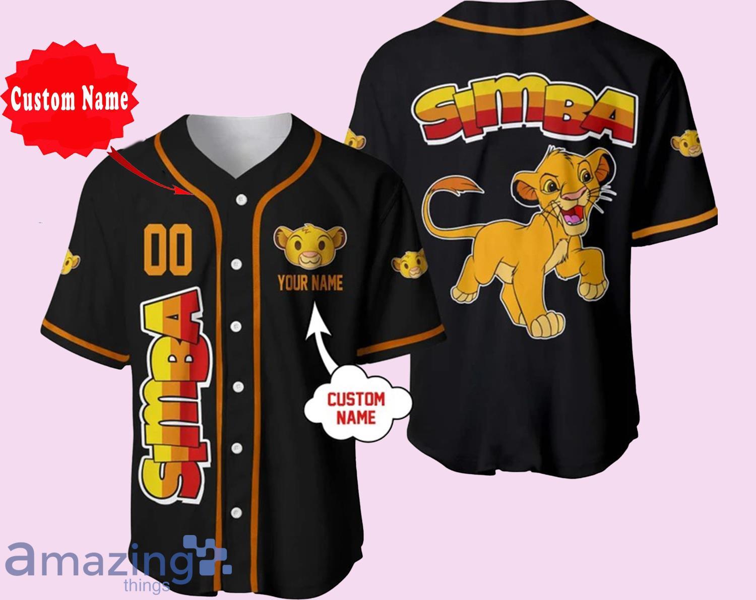 Simba Lion King Black Yellow Red Ombre Cartoon Custom Name And