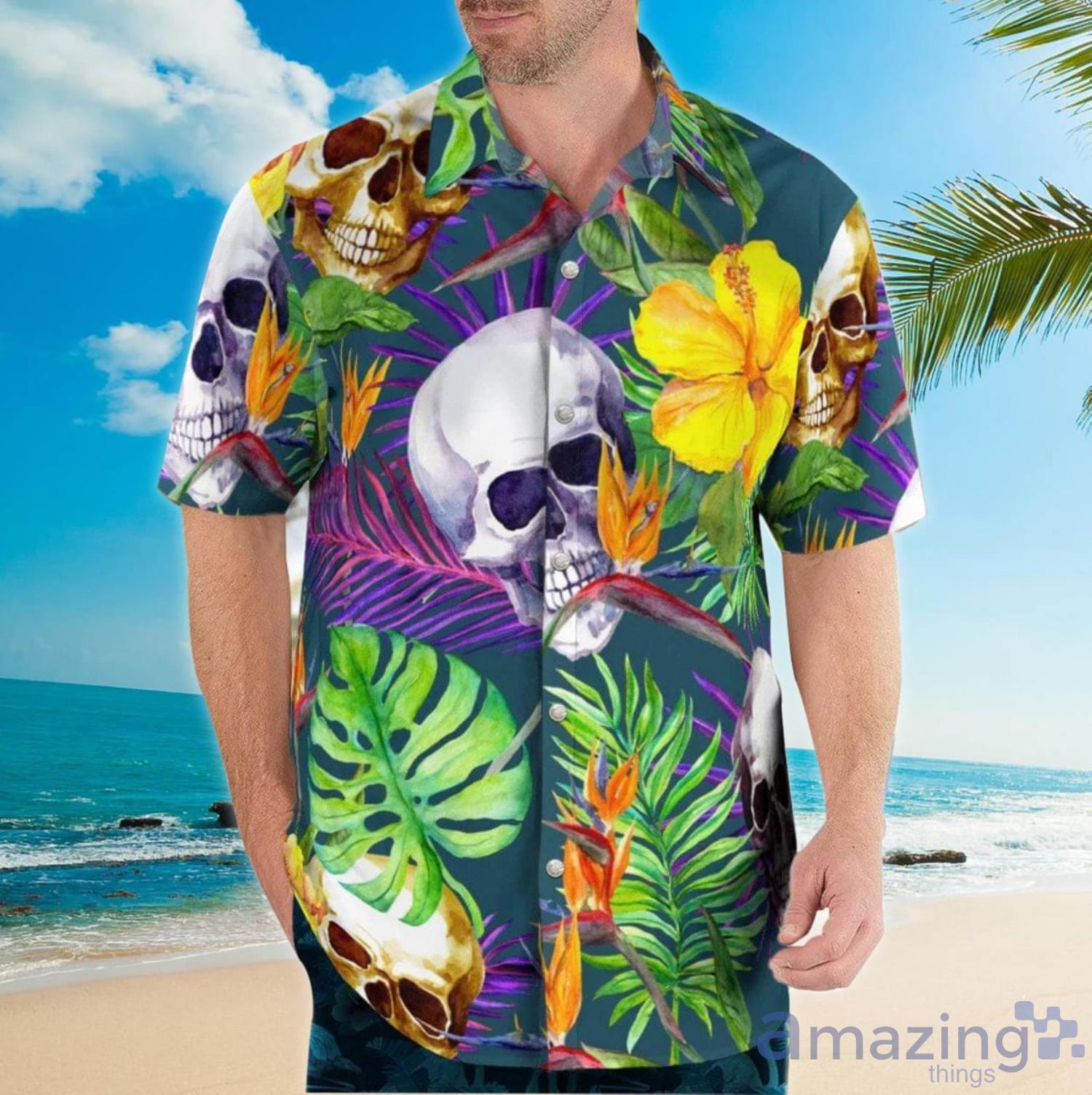 Skull And Cool Aloha Happy Summer Hawaiian Shirt For Men And Women Product Photo 1