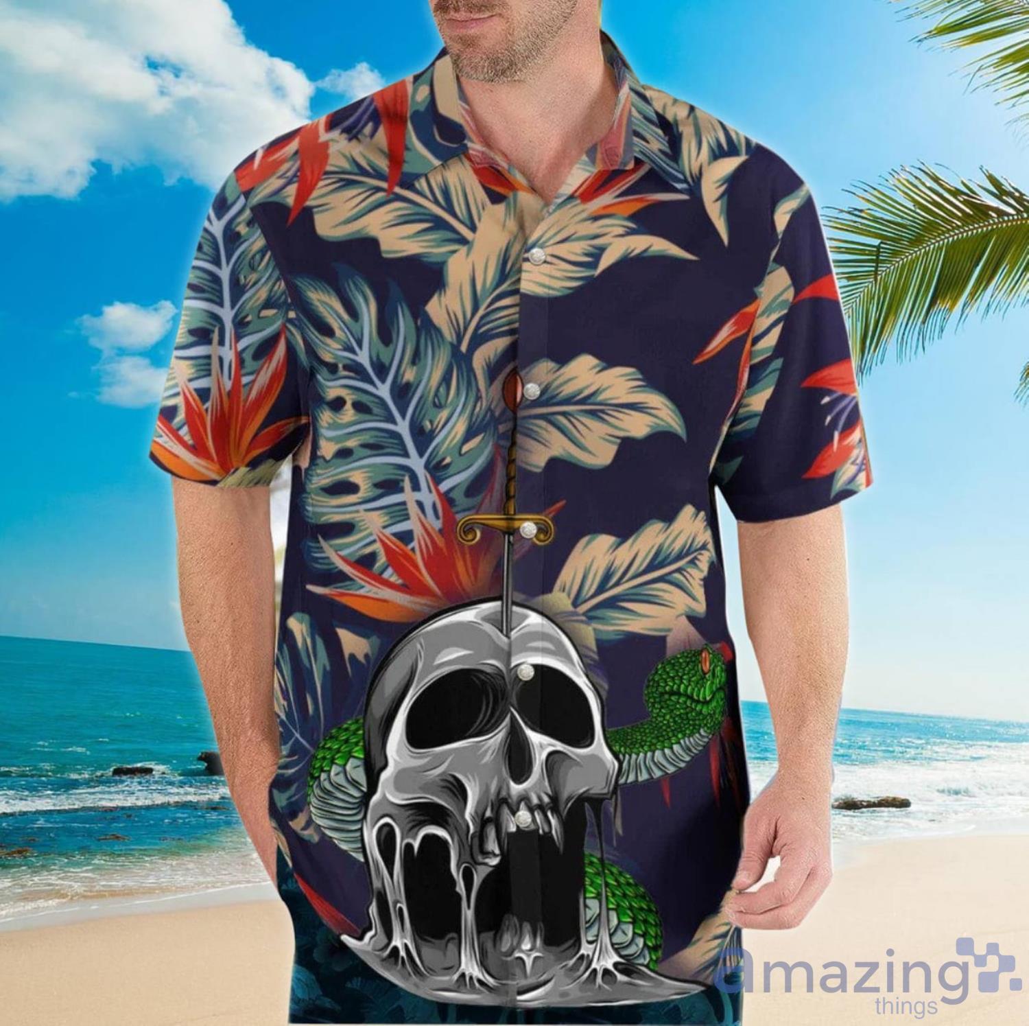 Skull & Snake Gothic Aloha Happy Summer Hawaiian Shirt For Men And Women Product Photo 1
