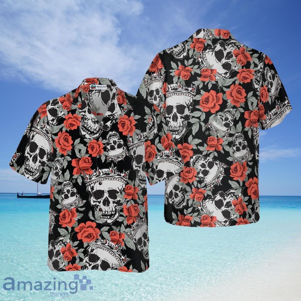 Skull With Crown And Red Rose Hawaiian Shirt For Men And Women - Skull With Crown And Red Rose Hawaiian Shirt For Men And Women Skull With Crown And Red Rose Hawaiian Shirt For Men And Women - Skull With Crown And Red Rose Hawaiian Shirt For Men And Women