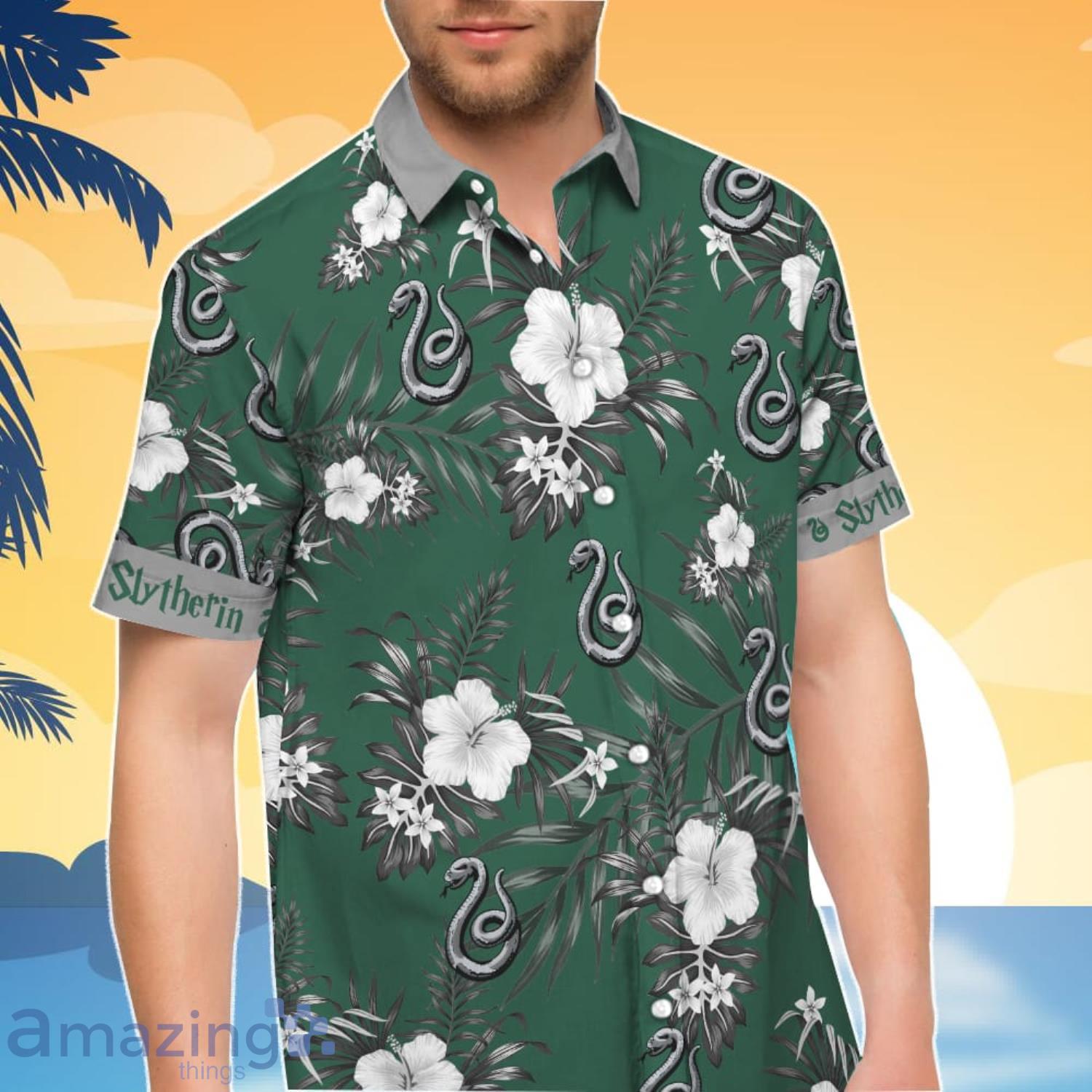 Slytherin Hawaiian Shirt And Short Gift For Summer image Slytherin Hawaiian Shirt And Short Gift For Summer Product Photo 2