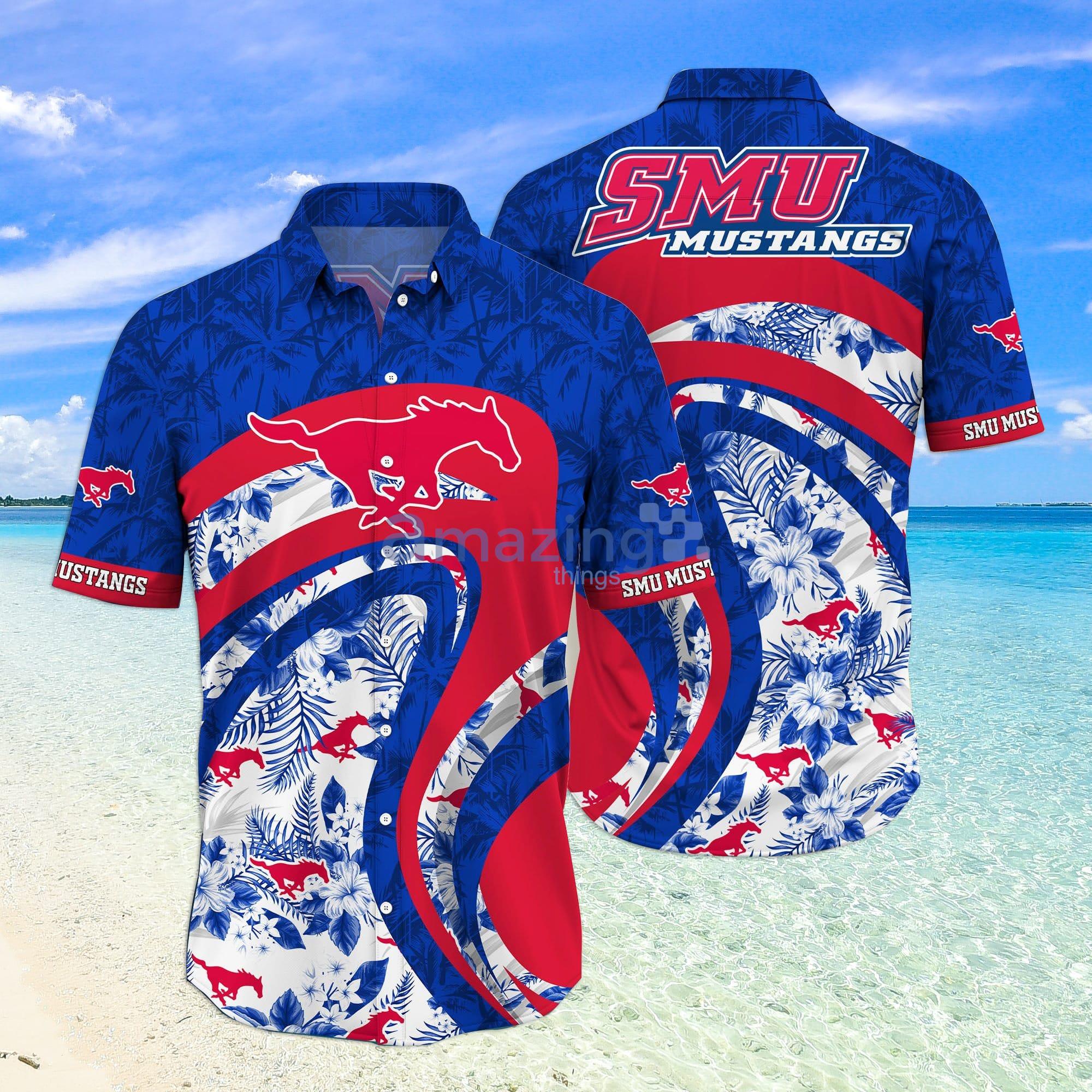 SMU Mustangs Surfboard Parttern Mickey Mouse Flower Hawaiian Shirt -  Freedomdesign