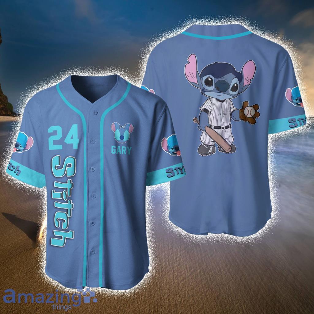 Stitch Baby Denim Blue Disney Cartoon Graphic Casual Custom Baseball Jerseys  For Men And Women - Stitch Baby Denim Blue Disney Cartoon Graphic Casual Custom Baseball Jerseys  For Men And Women