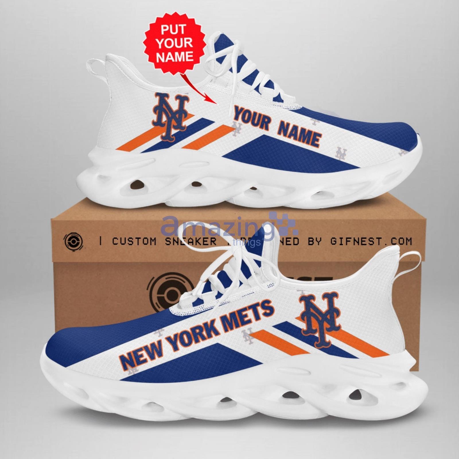Striped Style New York Mets Max Soul Shoes Custom Name Product Photo 1