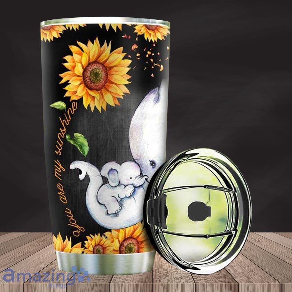 Sunflower Elephant Mom Stainless Steel Tumbler - Sunflower Elephant Mom Stainless Steel Tumbler