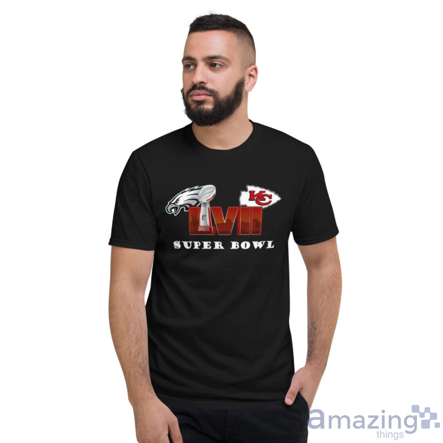 Super Bowl Games 2023 Kansas City And Eagles Football T Shirt image Super Bowl Games 2023 Kansas City And Eagles Football T-Shirt - Short Sleeve T-Shirt