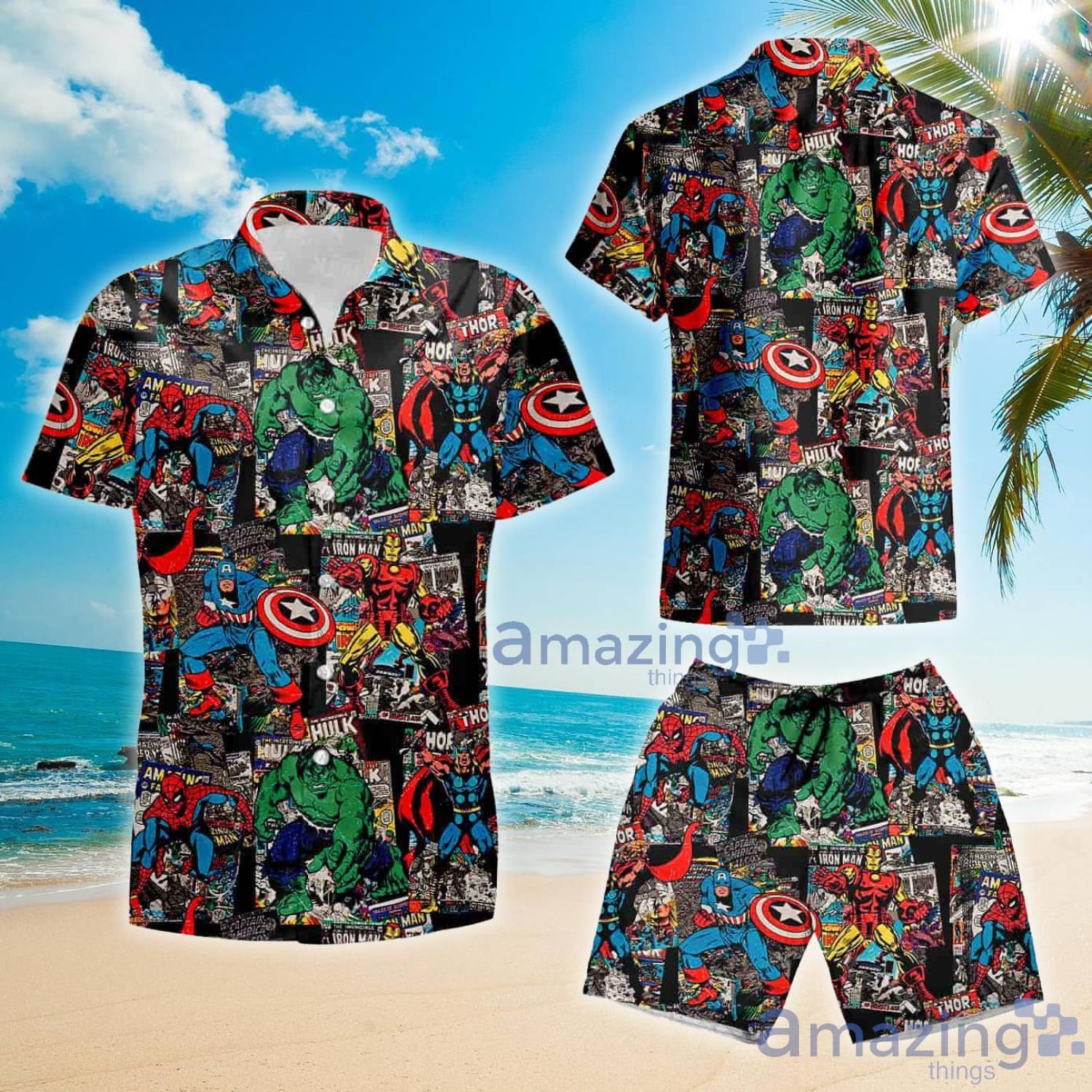 Super Heros Marvel Dnstyles Hawaii Gift For Summer Hawaiian Shirt And Shorts image Super Heros Marvel Dnstyles Hawaii Gift For Summer Hawaiian Shirt And Shorts Product Photo 2