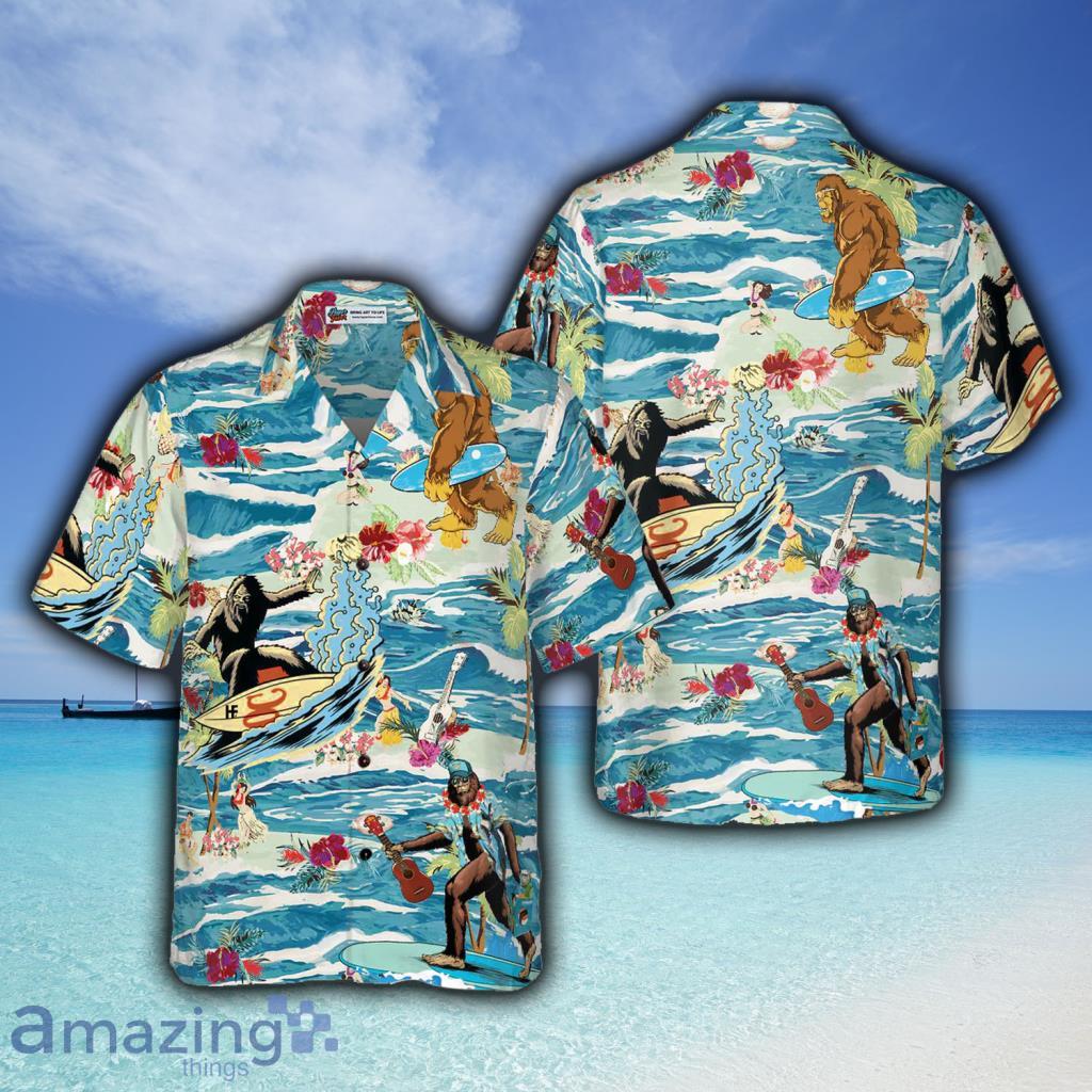 Surfing Bigfoot Aloha Vacation Bigfoot Tropical Hawaiian Shirt For Men And Women - Surfing Bigfoot Aloha Vacation Bigfoot Tropical Hawaiian Shirt For Men And Women
