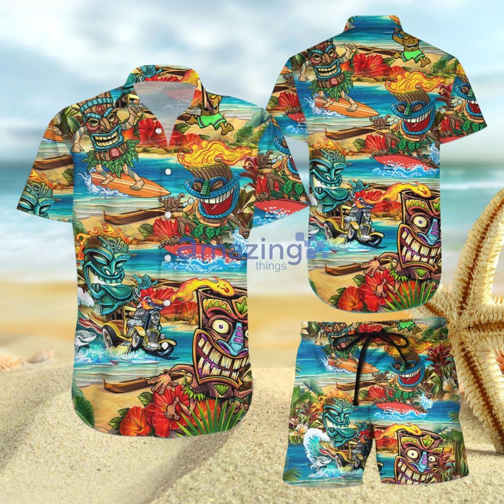 Surfing Tiki Tropical Aloha Hawaiian Shirt And Short - Surfing Tiki Tropical Aloha Hawaiian Shirt And Short Surfing Tiki Tropical Aloha Hawaiian Shirt And Short - Surfing Tiki Tropical Aloha Hawaiian Shirt And Short