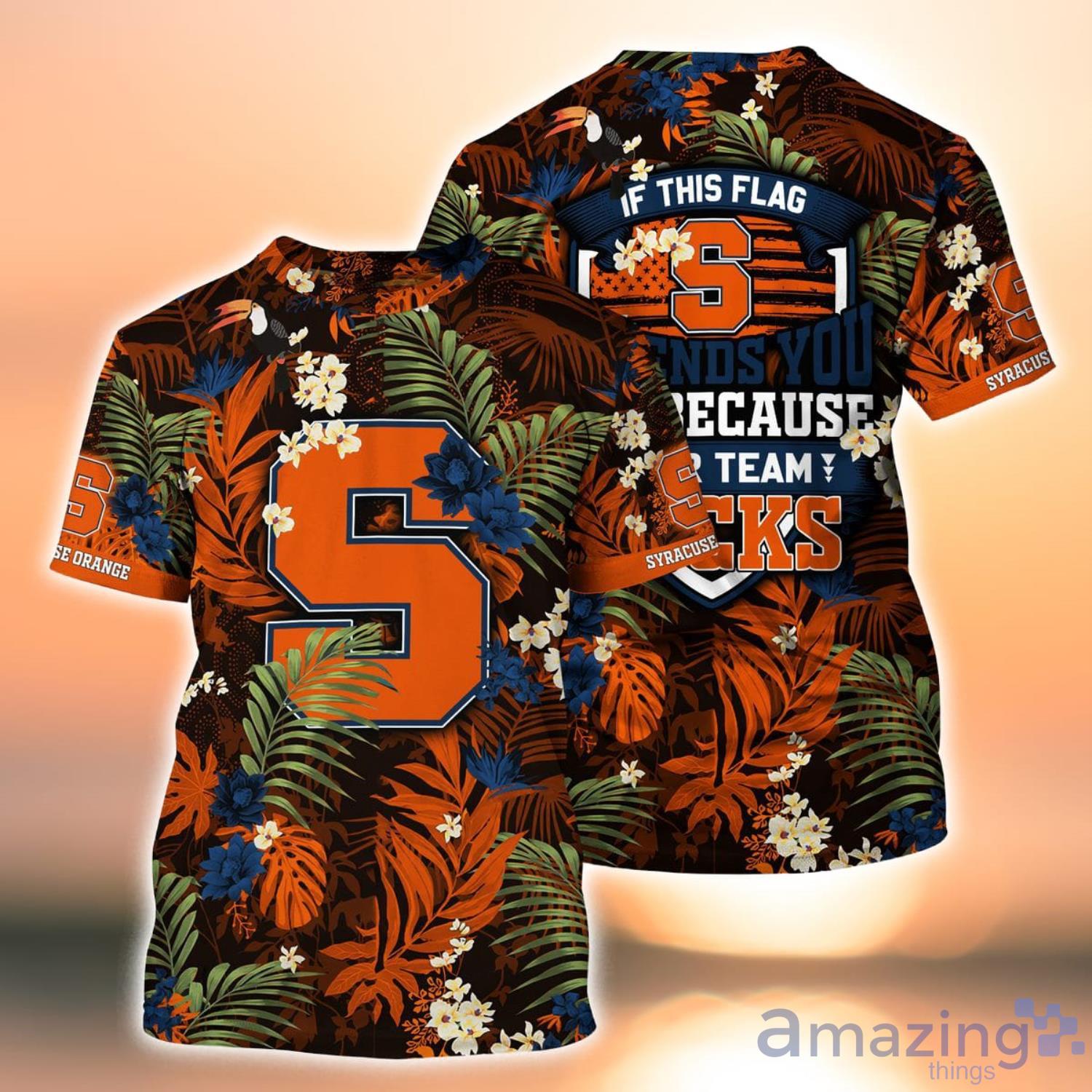 Atlanta Braves Big Orange Hibiscus 3D Hawaiian Shirt Summer Gift