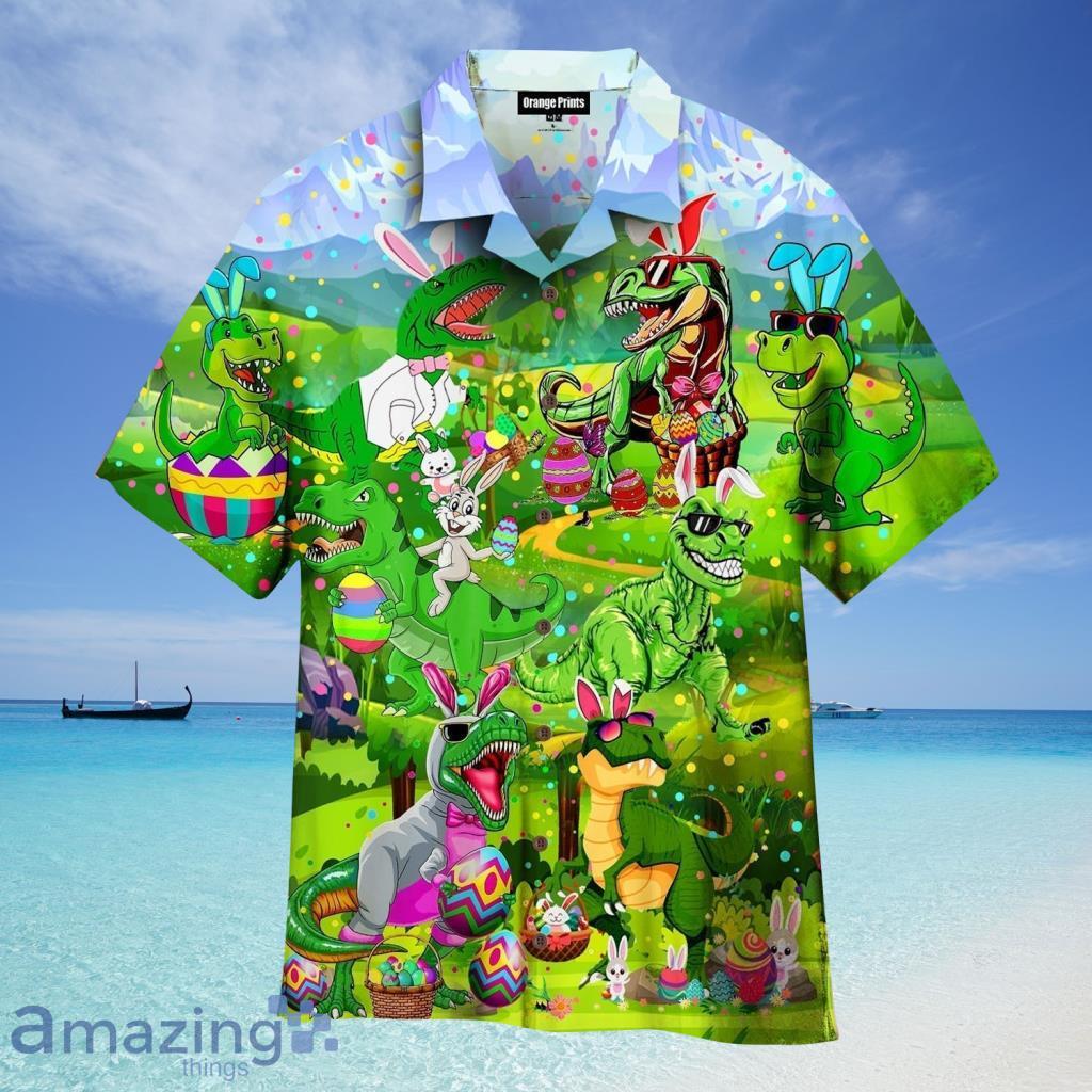 T Rex With Bunny Eggs Happy Easter Day Hawaiian Shirt For Men And Women - T Rex With Bunny Eggs Happy Easter Day Hawaiian Shirt For Men And Women