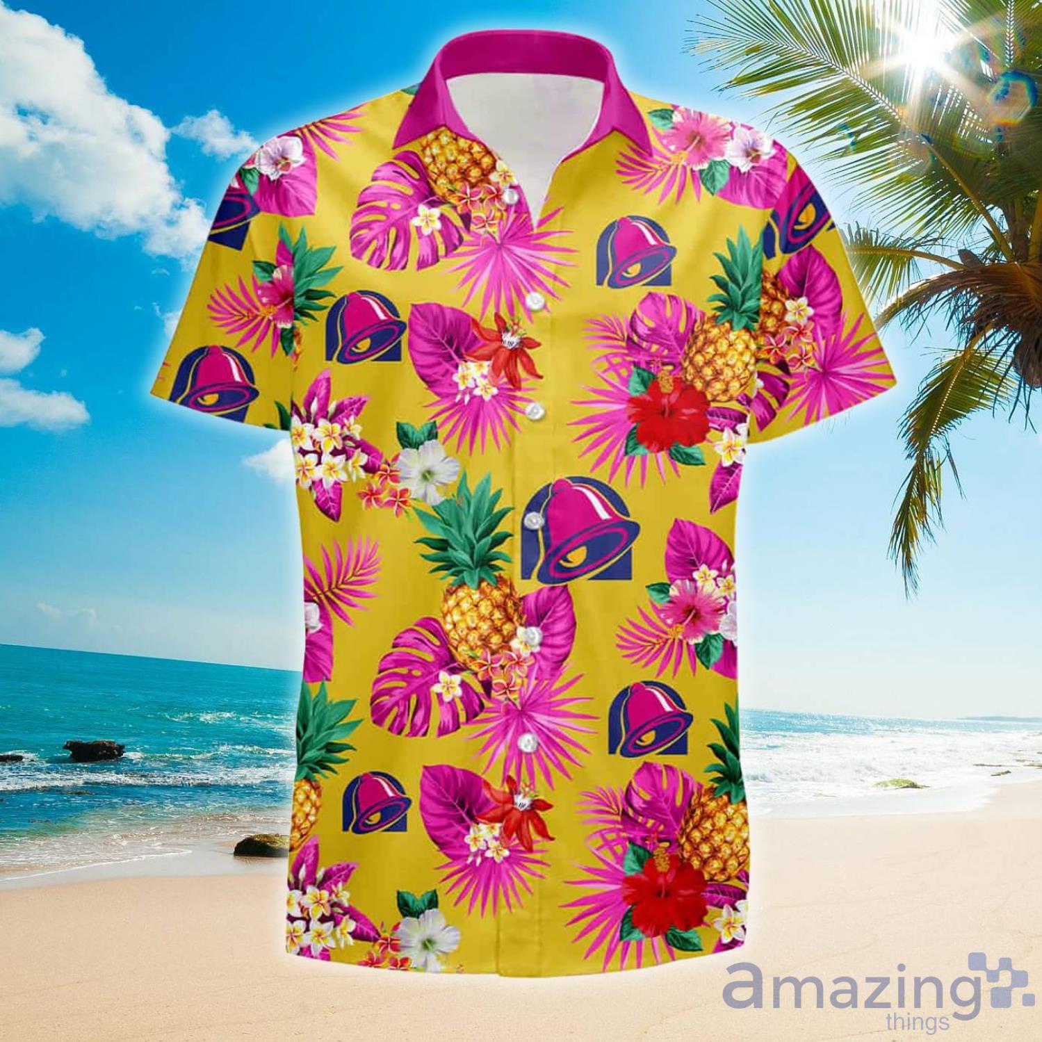 New] Taco Bell Yellow Pineapple Hawaiian Shirts And Shorts Hawaiian Shirt  Gift - Jomagift