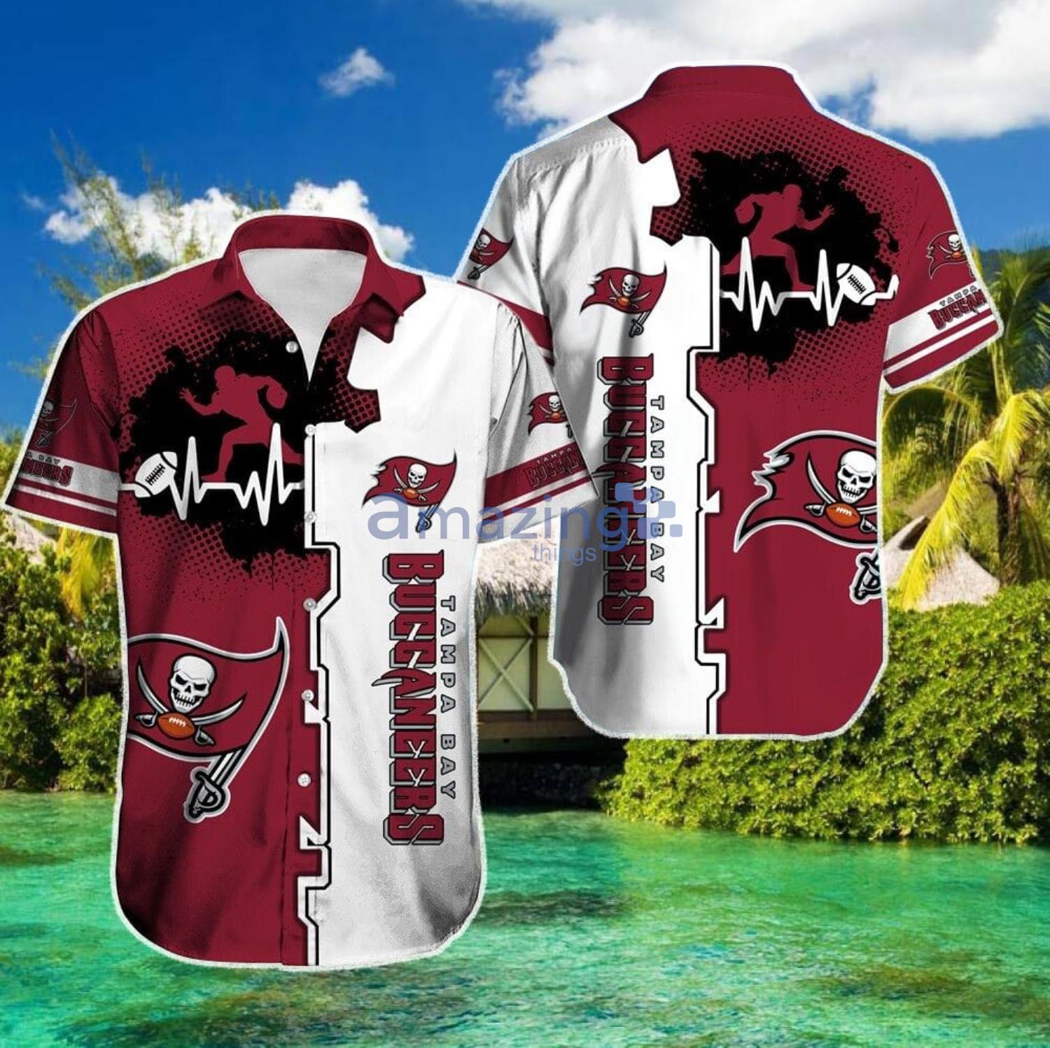 Tampa Bay Buccaneers Heartbeat Pattern Hawaiian Shirt For Sport Fans