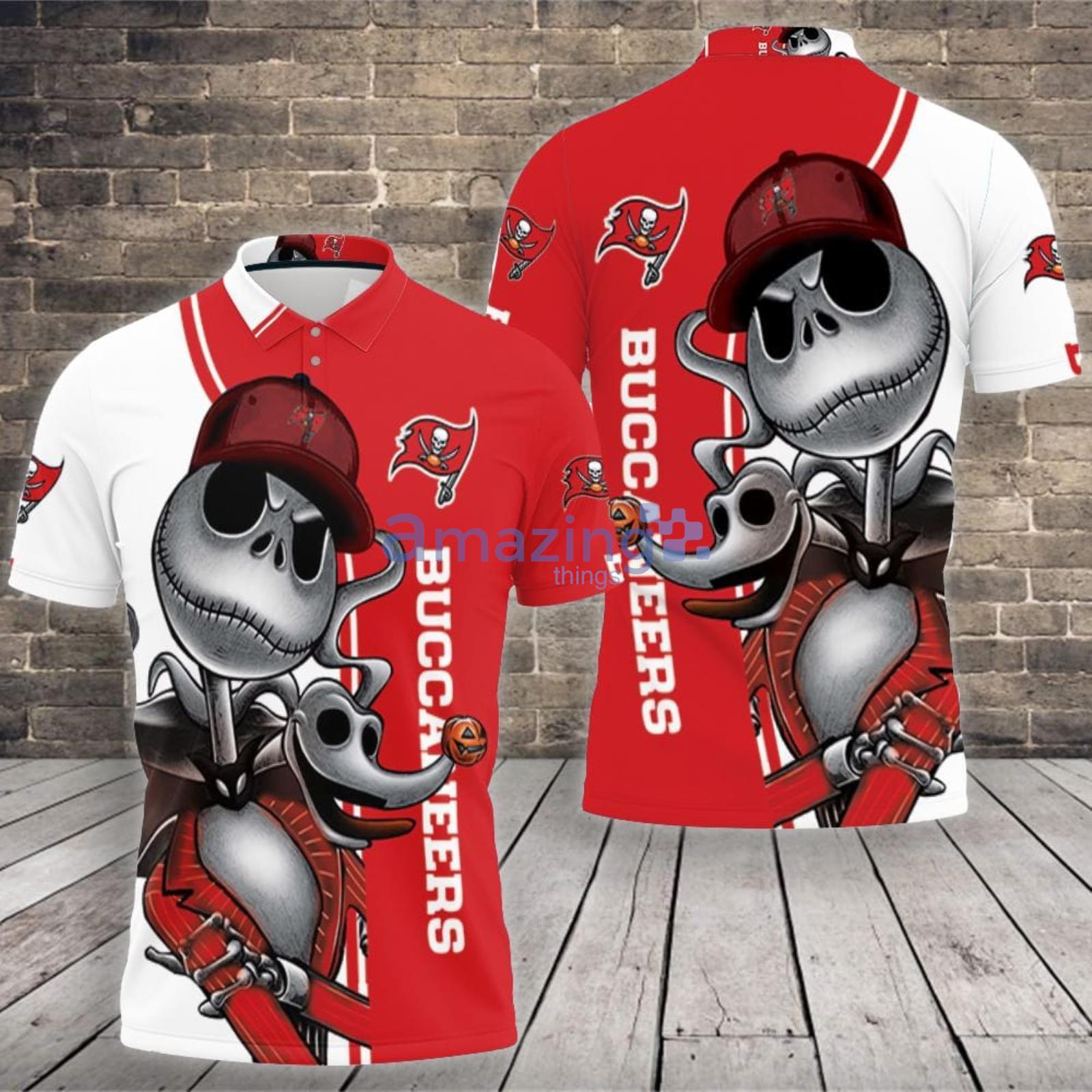 Tampa Bay Buccaneers Jack Skellington And Zero Polo Shirt For Sport Fans Product Photo 1