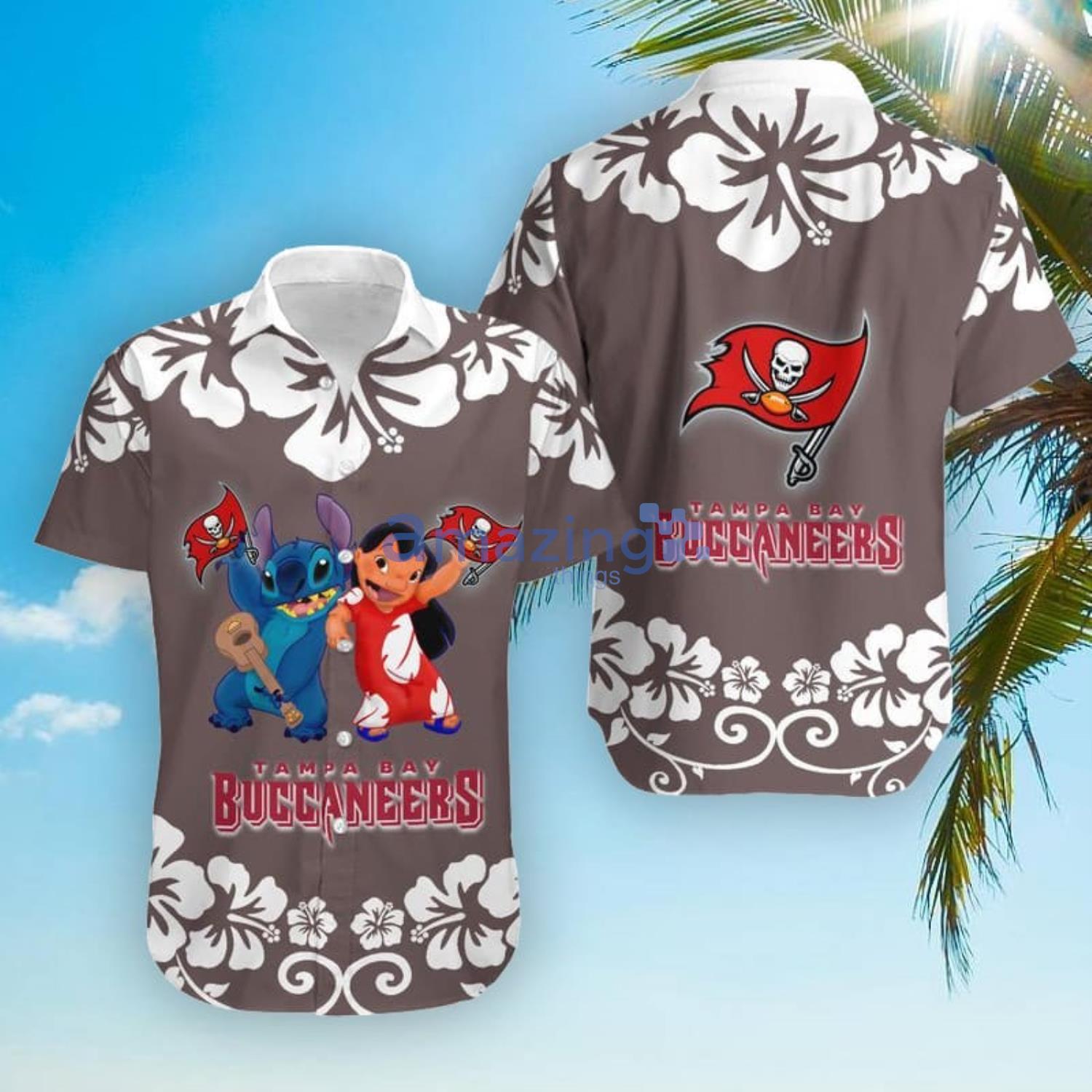 Tampa Bay Buccaneers Lilo And Stitch Hawaiian Shirt And Shorts Product Photo 1