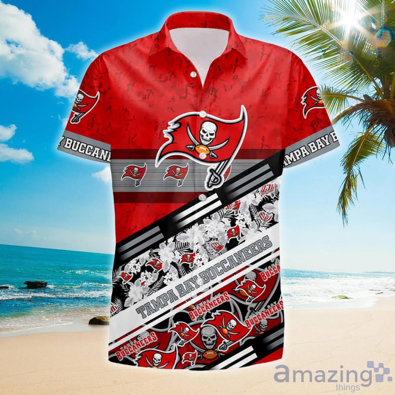 Tampa Bay Buccaneers Logo Hawaiian Summer Beach Shirt Full Print