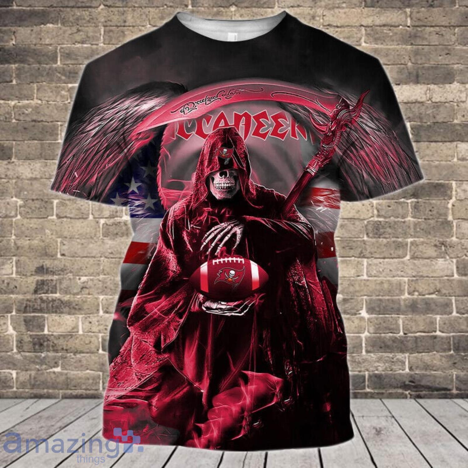 Tampa Bay Buccaneers Skull Wings 3D T-Shirts Gift For Halloween