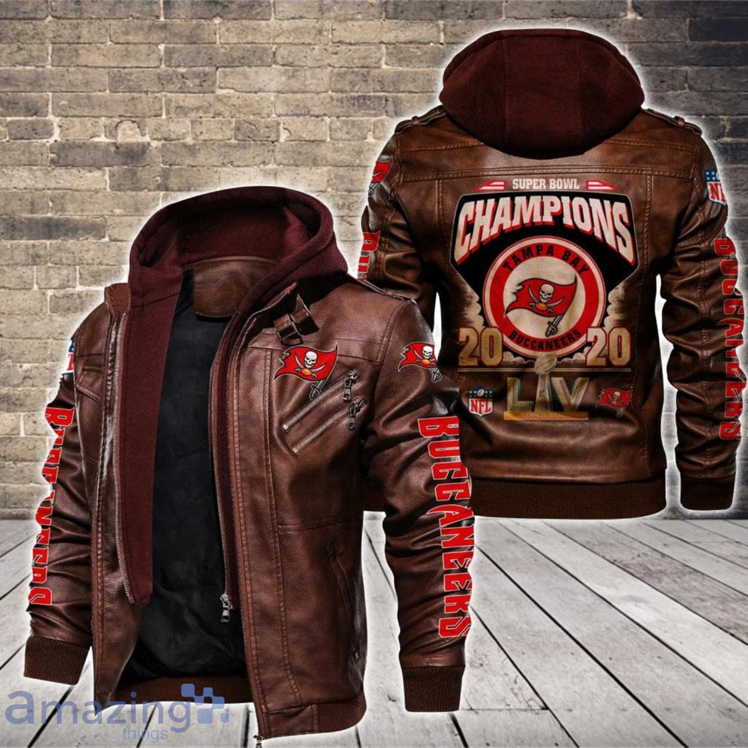 Tampa Bay Buccaneers Super Bowl LV Champions Leather Jacket