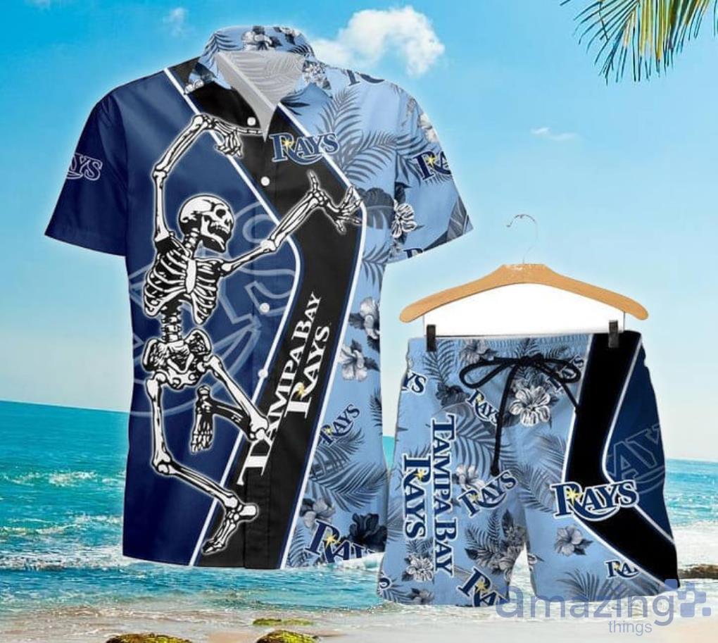 Tampa Bay Rays Dancing Skull Tropical Hawaii Shirt And Shorts Product Photo 1