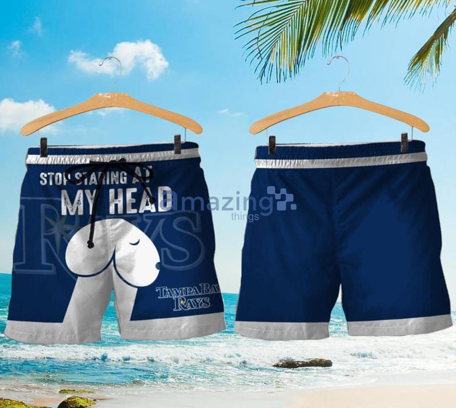 Tampa Bay Rays Stop Staring At My Head Dachshund Head Shorts For Sport Fans Product Photo 1