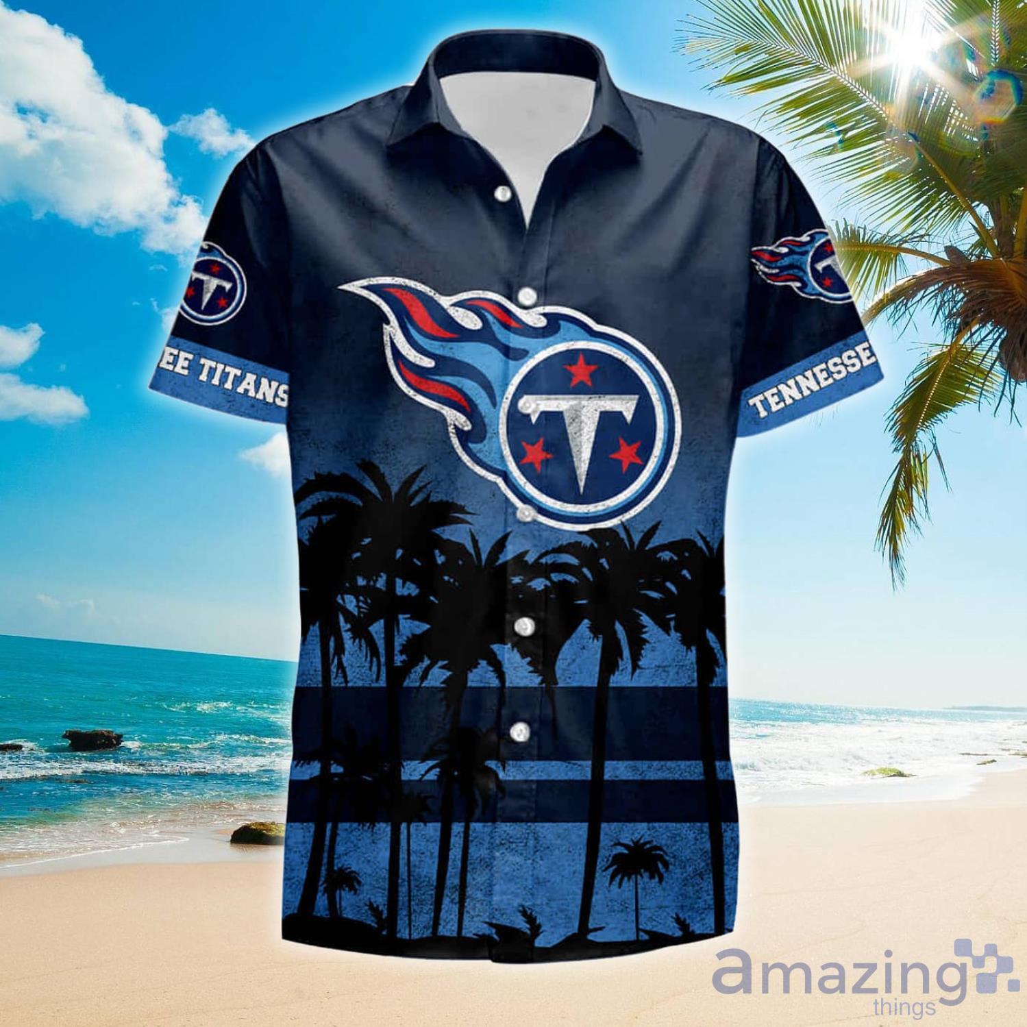 Tennessee Titans NFL And Palm Trees Hawaii Style 3D T-Shirt