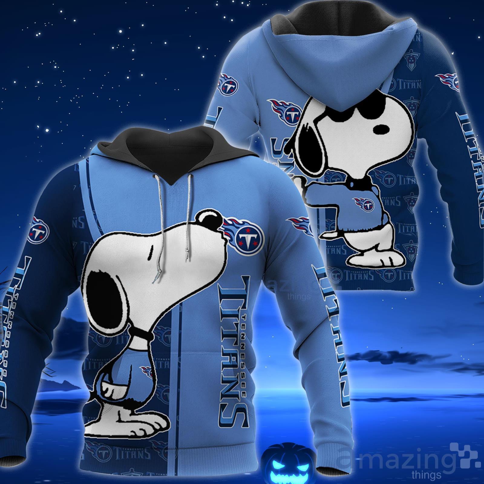 Tennessee Titans Snoopy All Over Printed 3D T-Shirt Hoodie Sweatshirt  Bomber For Sport Fans