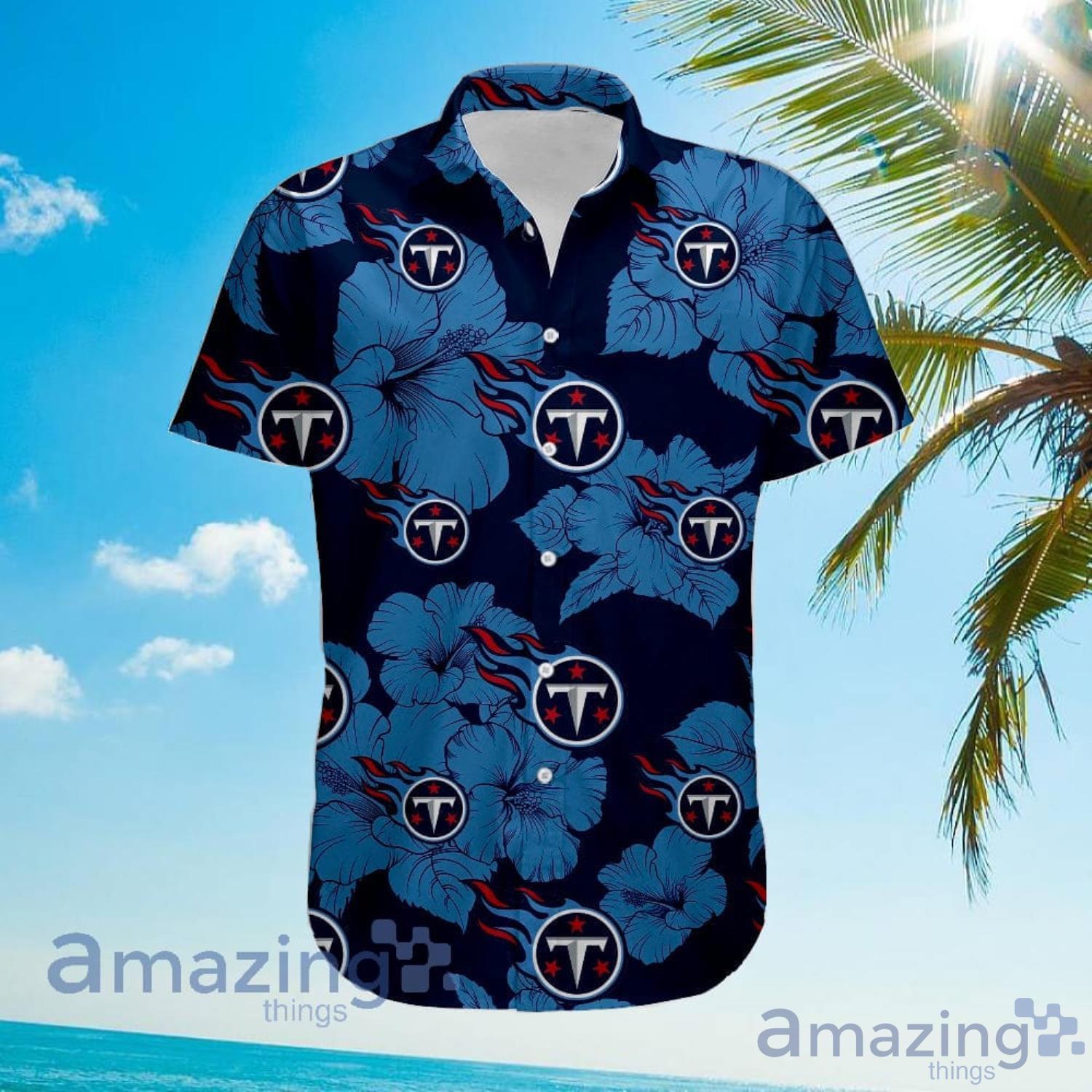 Tropical Flower Pattern Tennessee Titans 3D Hawaiian Shirt And Shorts