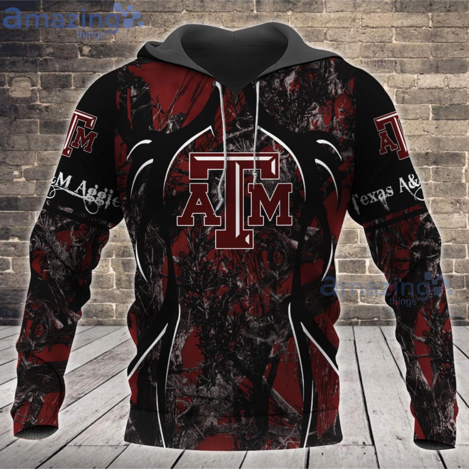 Texas A&M Aggies Fans Camo Hunting Pattern All Over Printed 3D Shirt Product Photo 1