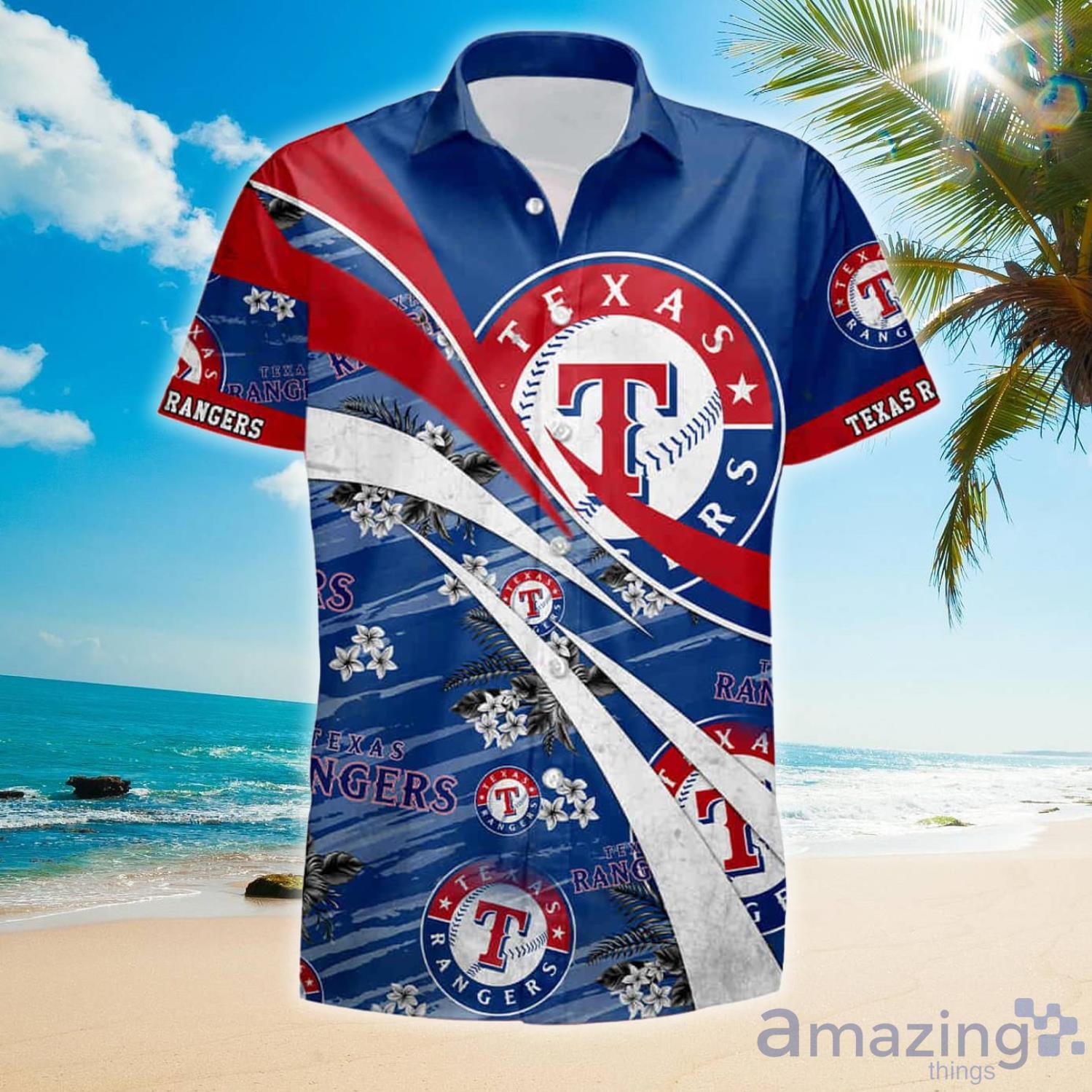 Texas Rangers Jersey Hawaiian Shirt And Short Set Gift Men Women