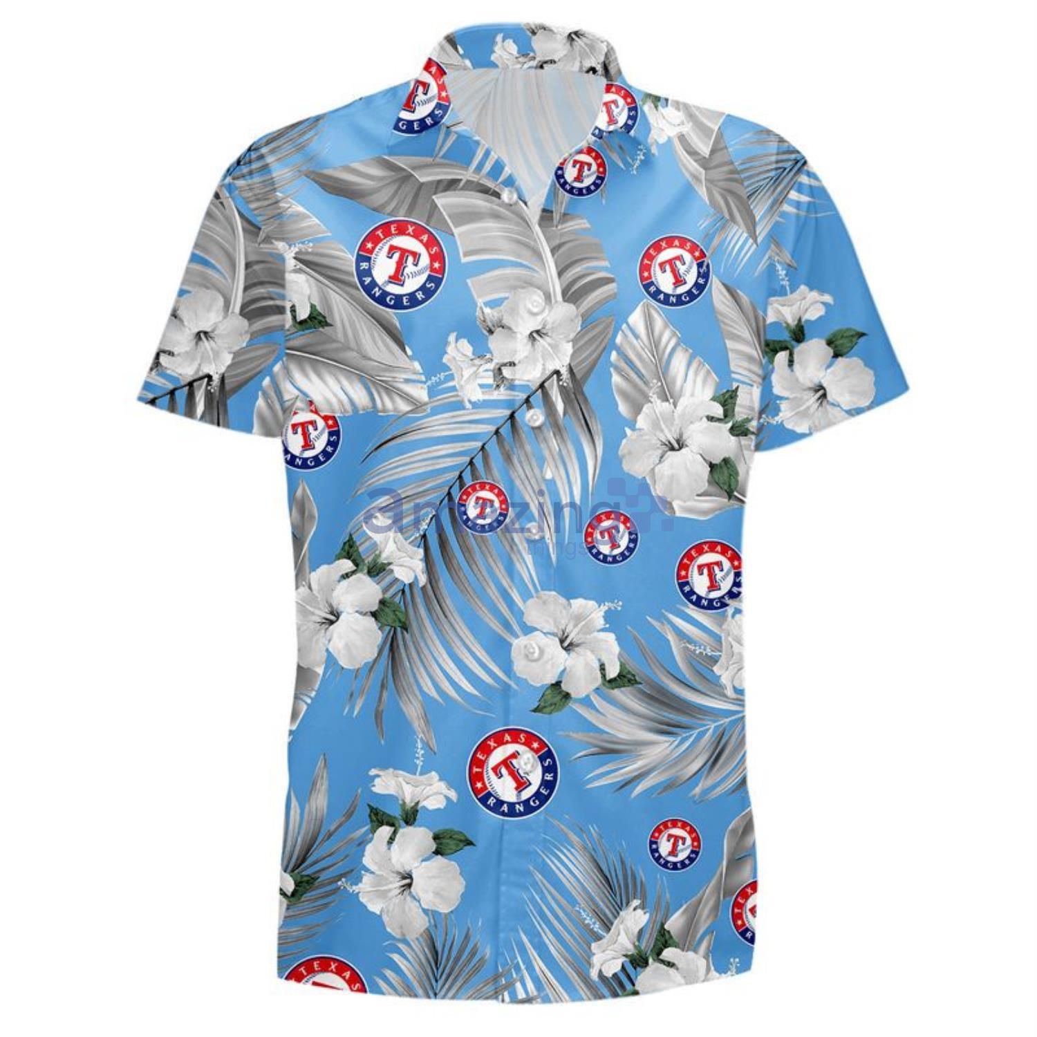 Texas Rangers Tropical Flowers For Fans Hawaiian Shirt and Short image Texas Rangers Tropical Flowers For Fans Hawaiian Shirt and Short Product Photo 4