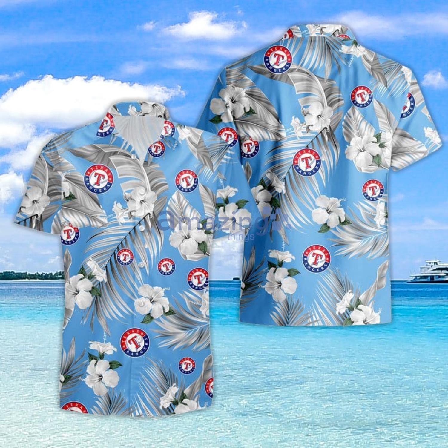 Texas Rangers Hawaiian Beach Shirt Button Down Shirt Short-Sleeve For Fan