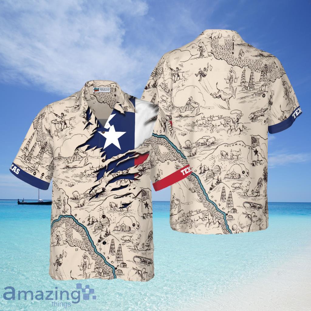 Texas State Map Hawaiian Shirt For Men And Women - Texas State Map Hawaiian Shirt For Men And Women