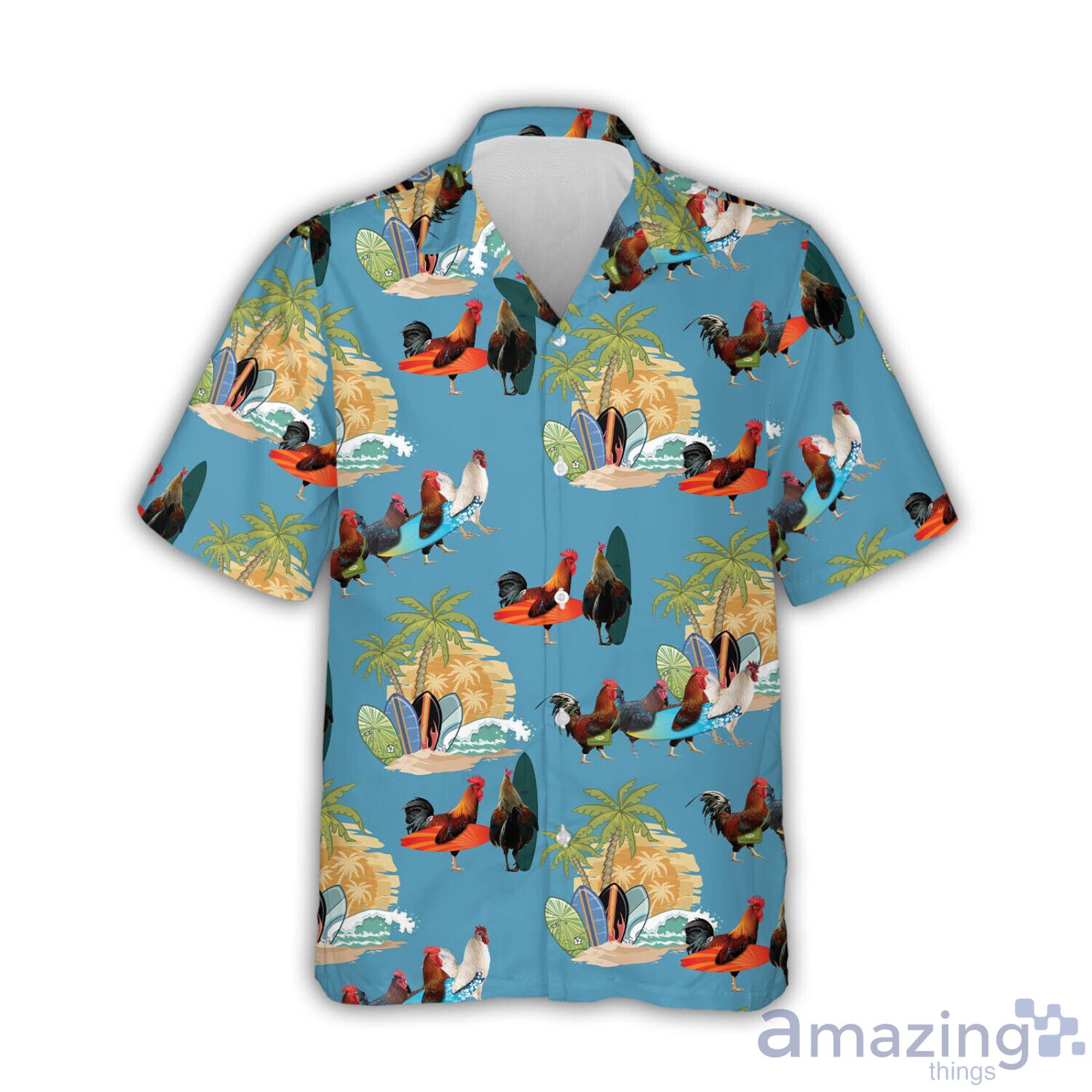 Thanksgiving 3D Hawaiian Shirt Rooster Chicken Lover Aloha Holiday Shirt Product Photo 1