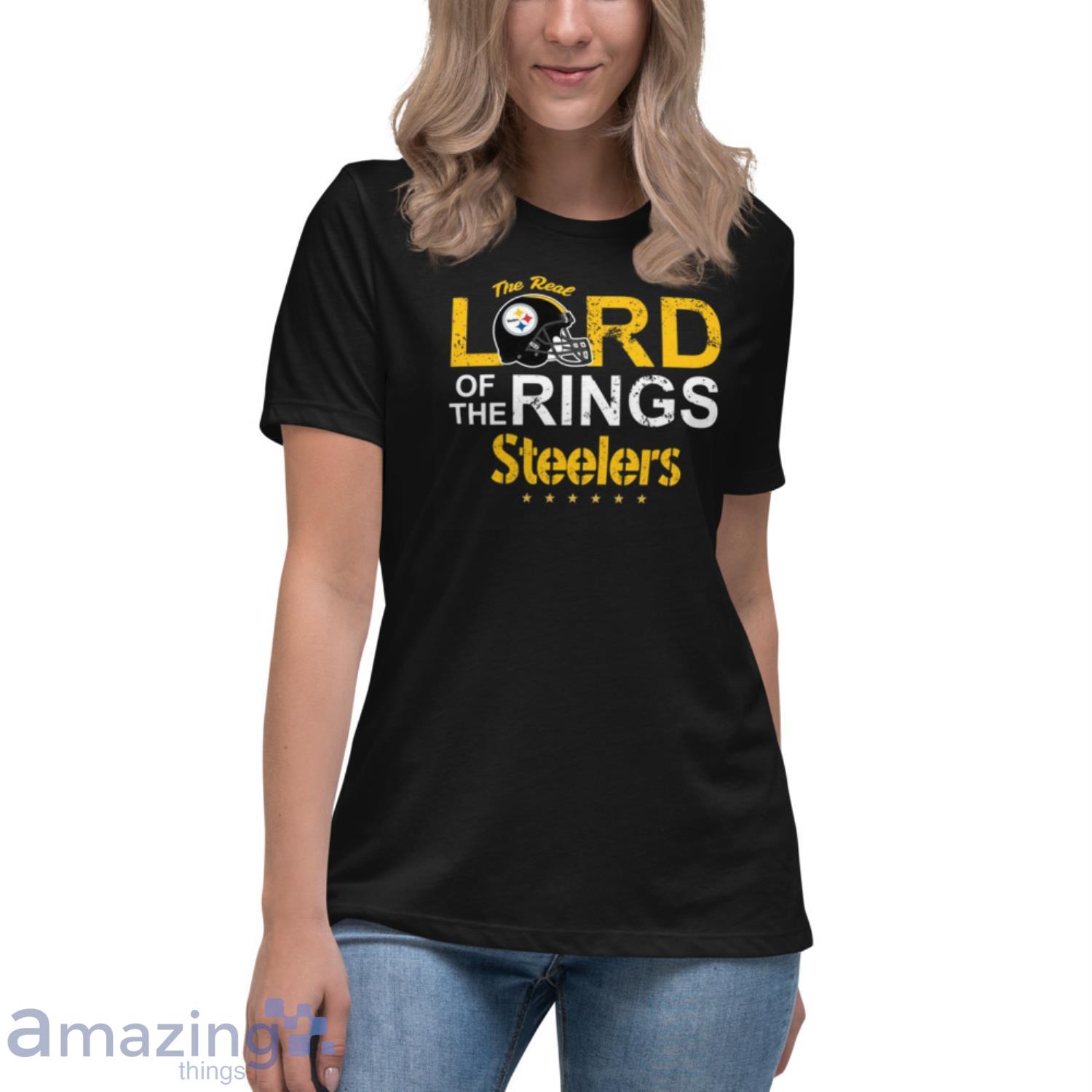 The Real Lord Of The Rings Pittsburgh Steelers T Shirts image The Real Lord Of The Rings Pittsburgh Steelers T Shirts - Womens Relaxed Short Sleeve Jersey Tee