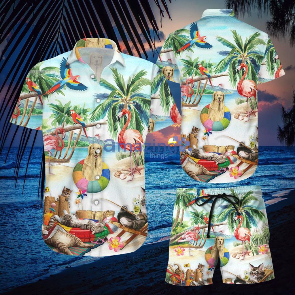 Tropical Flamingo Parrot Cat Dog Hawaiian Shirt And Short - Tropical Flamingo Parrot Cat Dog Hawaiian Shirt And Short Tropical Flamingo Parrot Cat Dog Hawaiian Shirt And Short - Tropical Flamingo Parrot Cat Dog Hawaiian Shirt And Short
