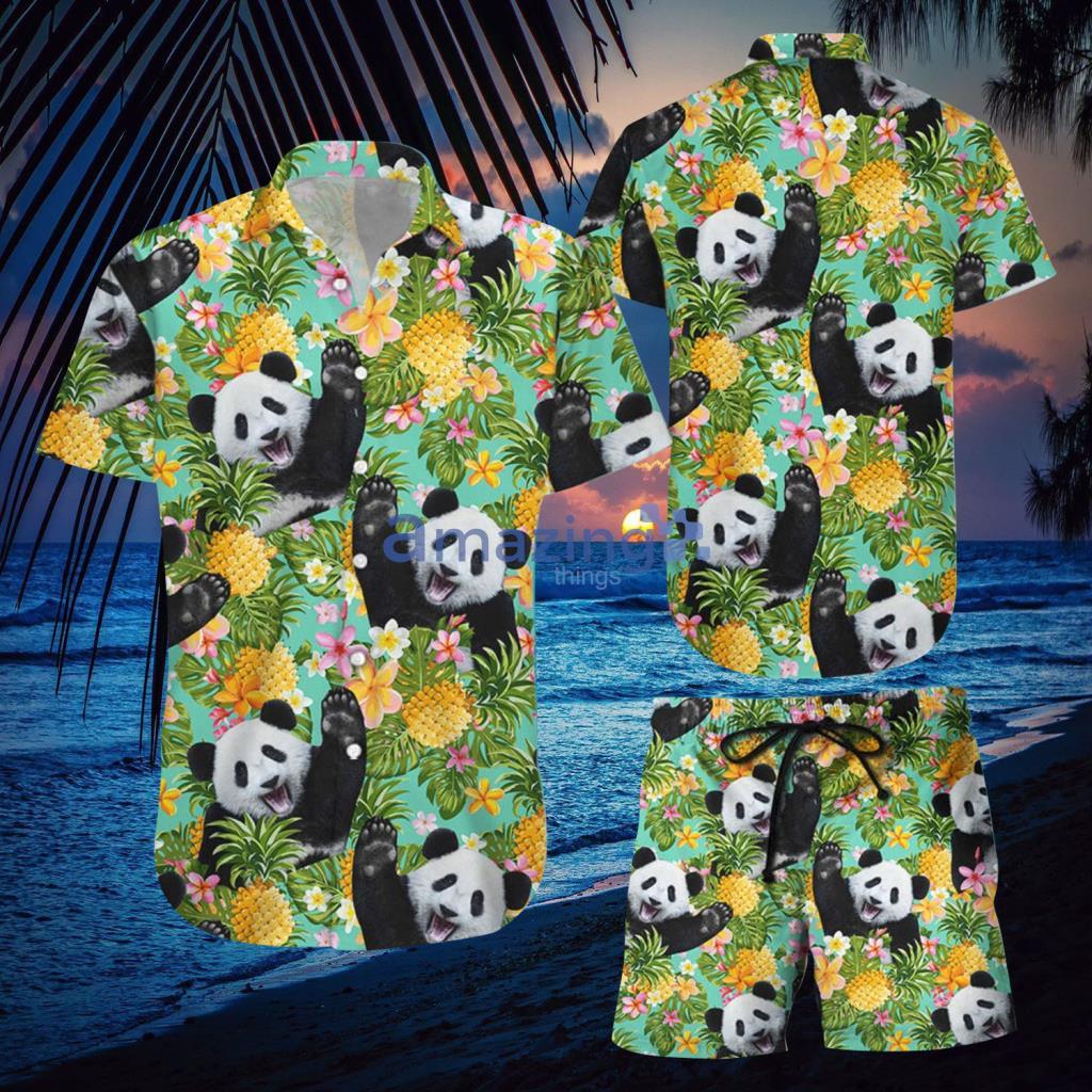 Tropical Pineapple Panda Hawaiian Shirt And Short - Tropical Pineapple Panda Hawaiian Shirt And Short