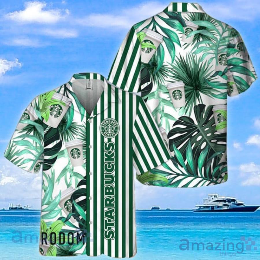 Tropical Plant Leaf Starbucks Coffee Hawaiian Shirt For Men And Women Product Photo 1