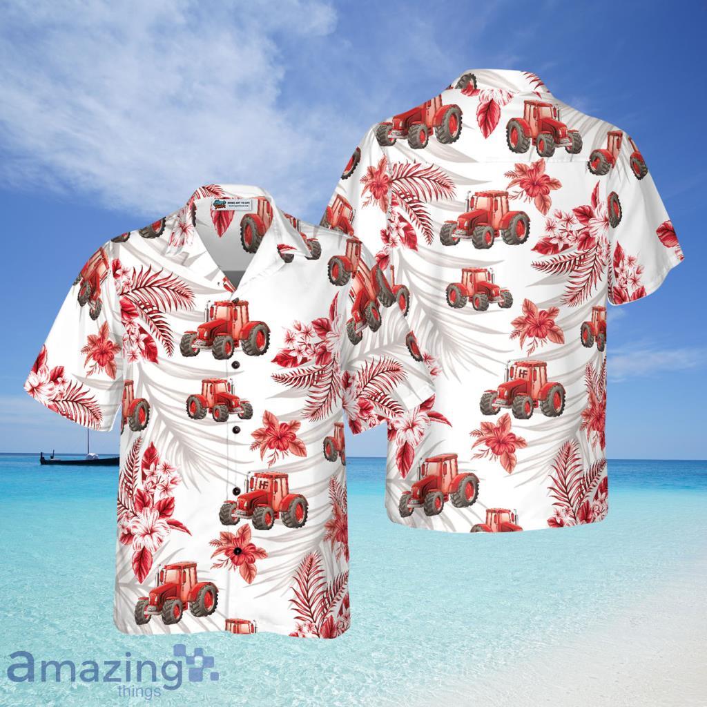 Red Truck Floral Vintage Hawaiian Shirt For Men - T-shirts Low Price