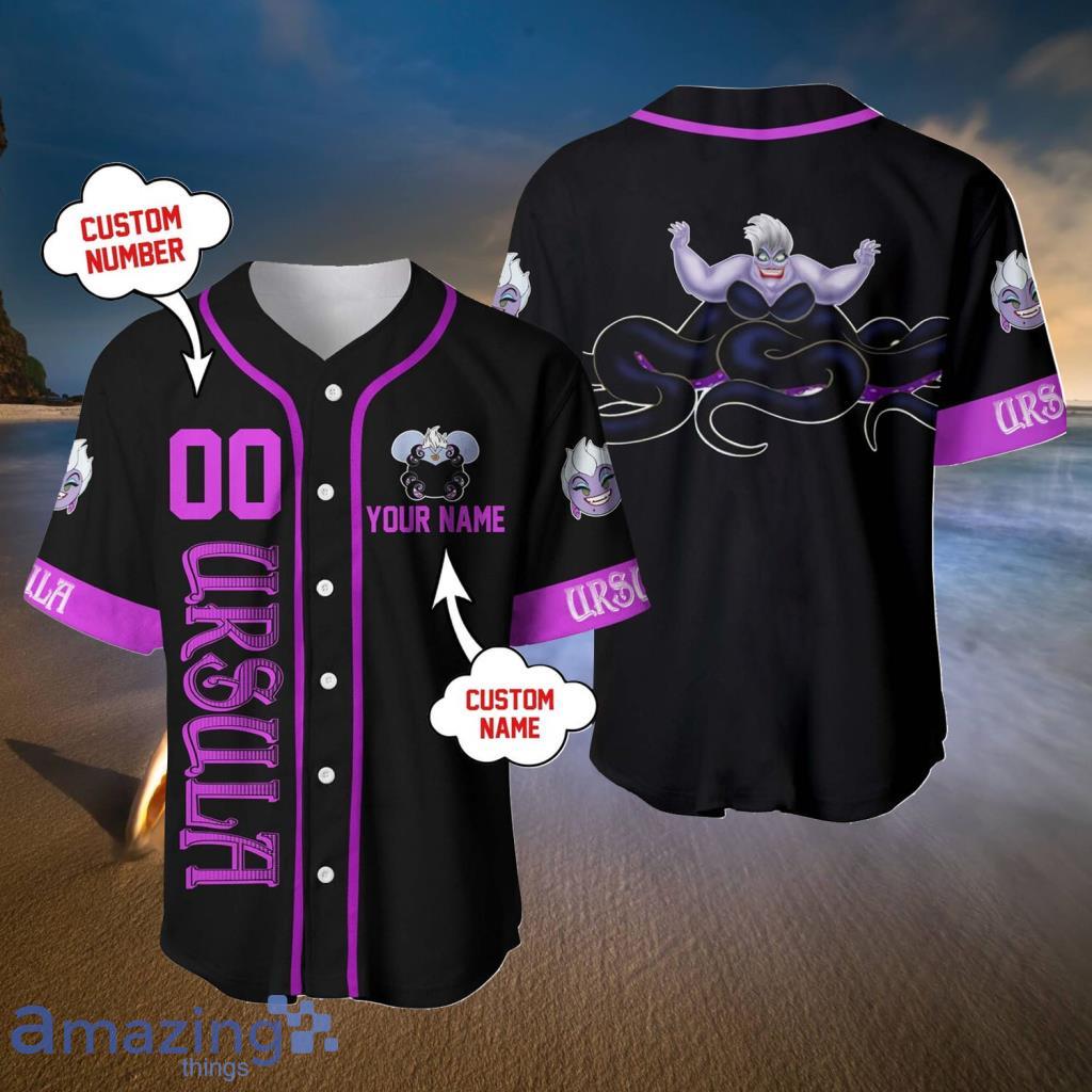 Ursula the Little Mermaid Black Purple Disney Baseball Jerseys For Men And  Women