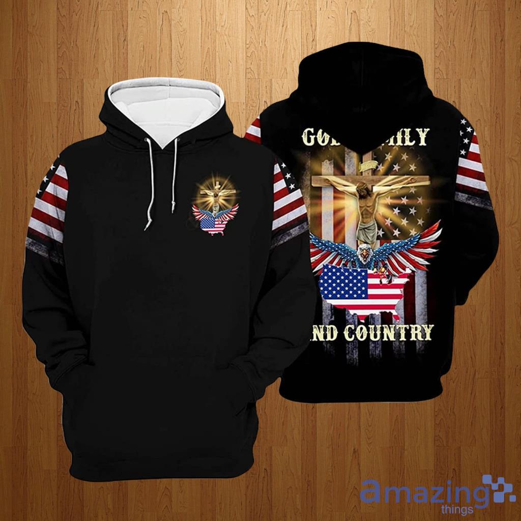 Us 4th Of July My God My Family My Country Hoodie 3D All Over Print - Us 4th Of July My God My Family My Country Hoodie 3D All Over Print