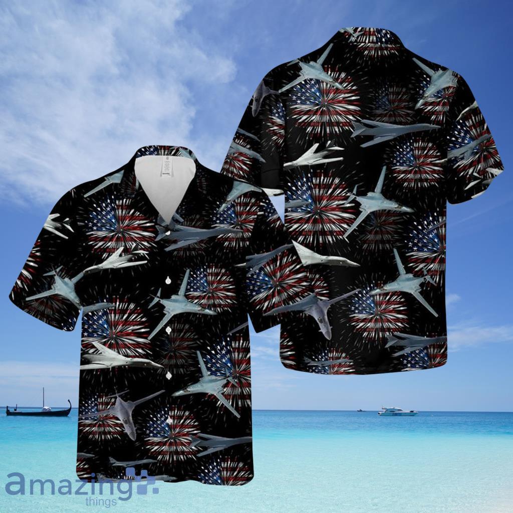 US Air Force Rockwell B-1 Lancer 4th Of July Hawaiian Shirt - US Air Force Rockwell B-1 Lancer 4th Of July Hawaiian Shirt