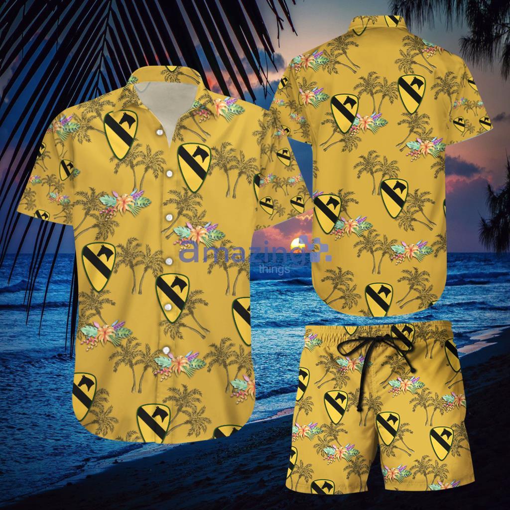 US Army 1ST Cavalry Division Sustainment Brigade Hawaiian Shirt And Short - US Army 1ST Cavalry Division Sustainment Brigade Hawaiian Shirt And Short