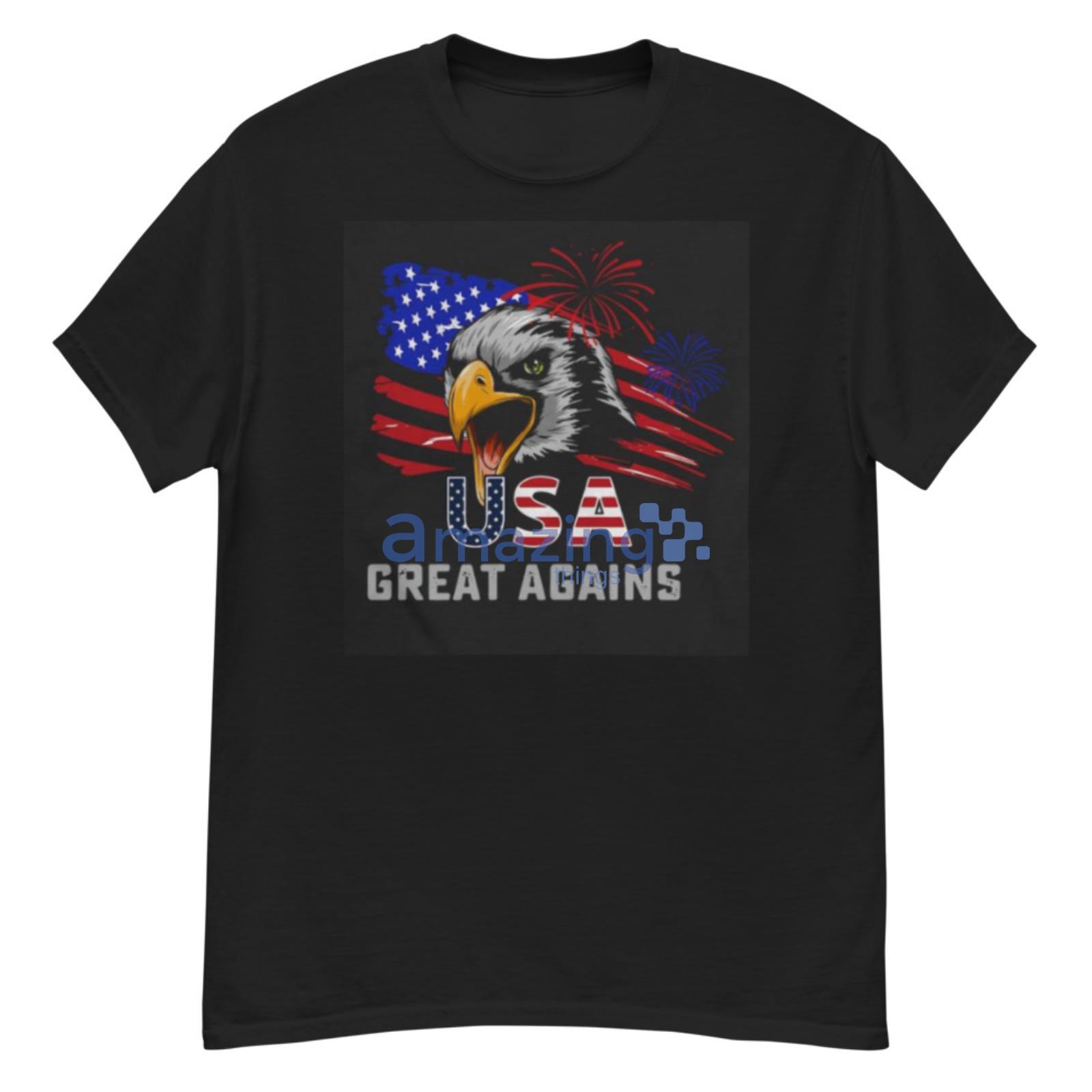 Usa Great Again 4th Of July Bald Eagle American Flag Shirt - G500 Men’s Classic T-Shirt