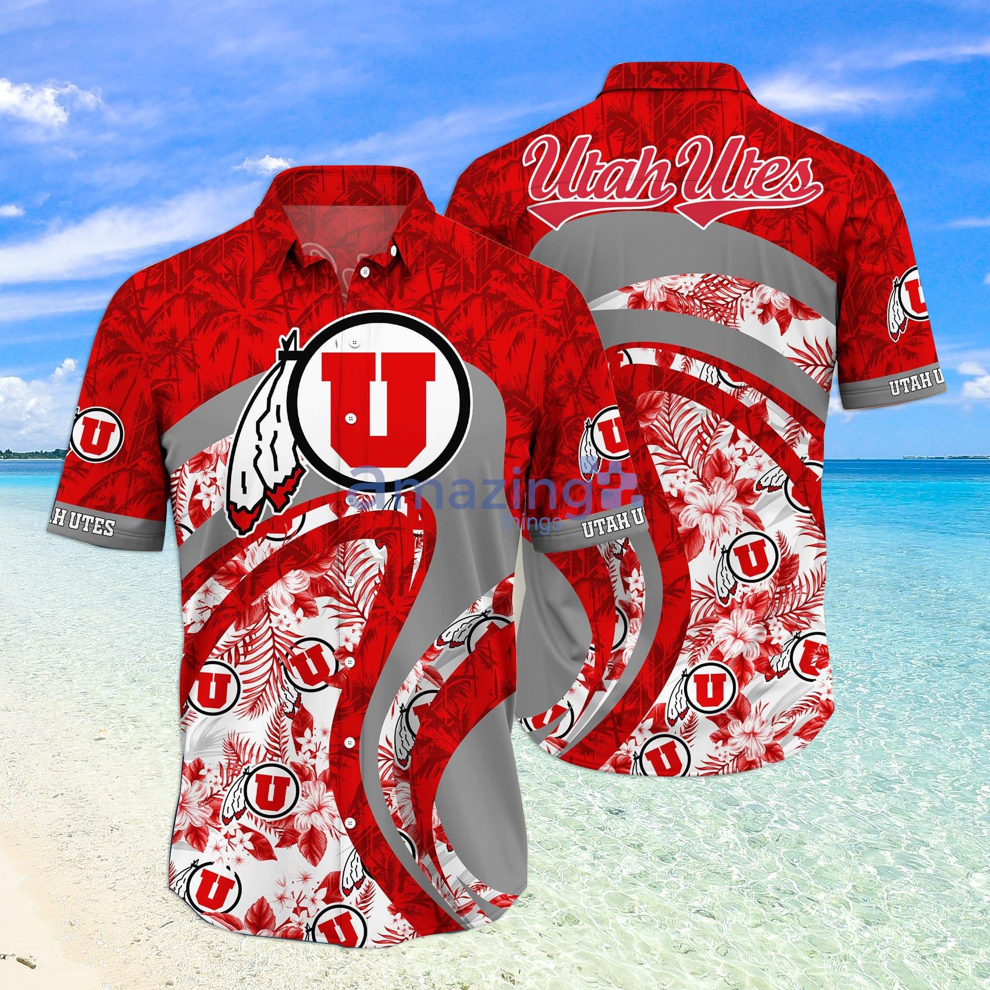 Utah Utes NCAA Tropical Flower Pattern Hawaiian Shirt Product Photo 1