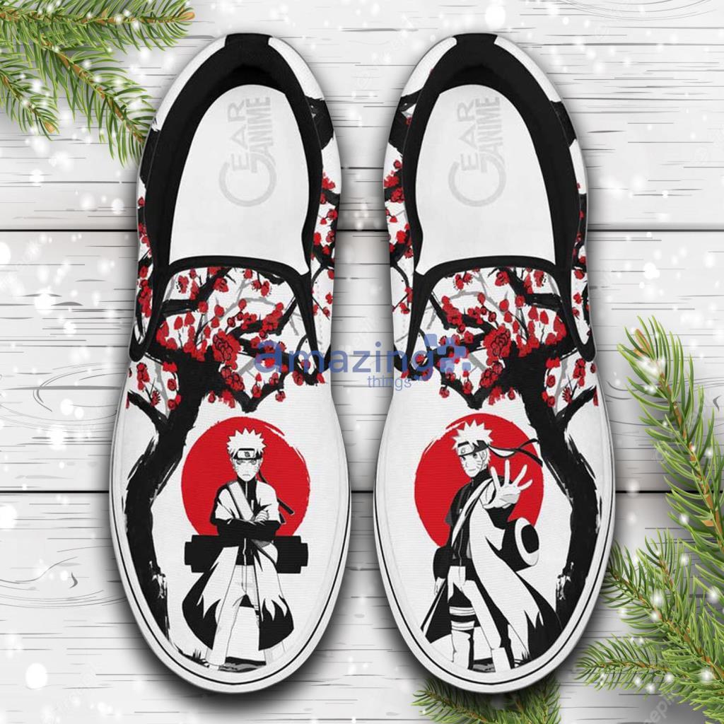 Uzumaki Sage Custom Cherry Blossom Anime Slip On Sneakers Shoes - Uzumaki Sage Custom Cherry Blossom Anime Slip On Sneakers Shoes