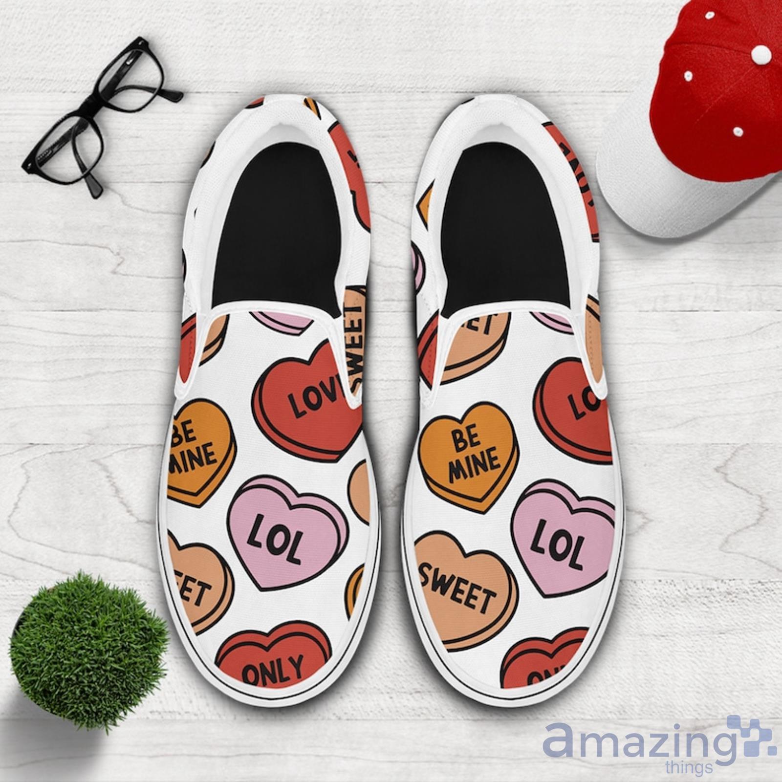Valentine's Heart Slip On Shoes Valentine Day Shoes Heart Slip On Shoes Valentine’s Day Gift Product Photo 1