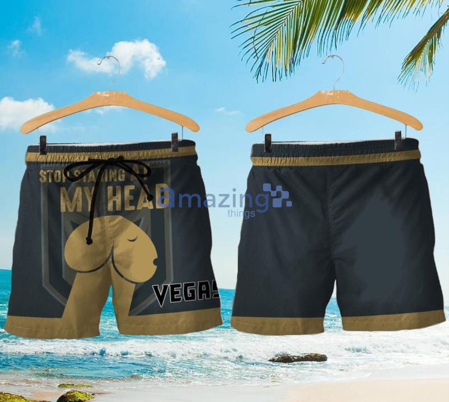 Vegas Golden Knights Stop Staring At My Head Dachshund Head Shorts For Sport Fans Product Photo 1